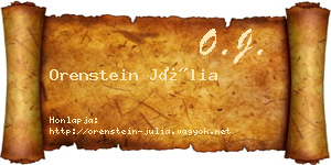 Orenstein Júlia névjegykártya